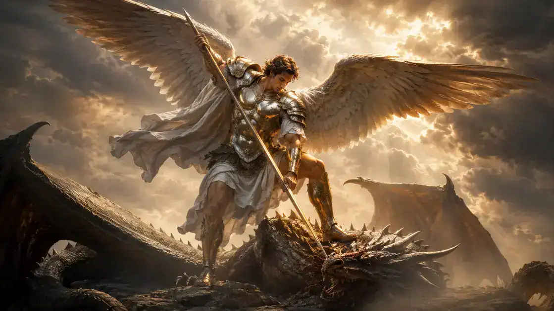 La batalla en el cielo del Apocalipsis 12: Miguel vence al dragón