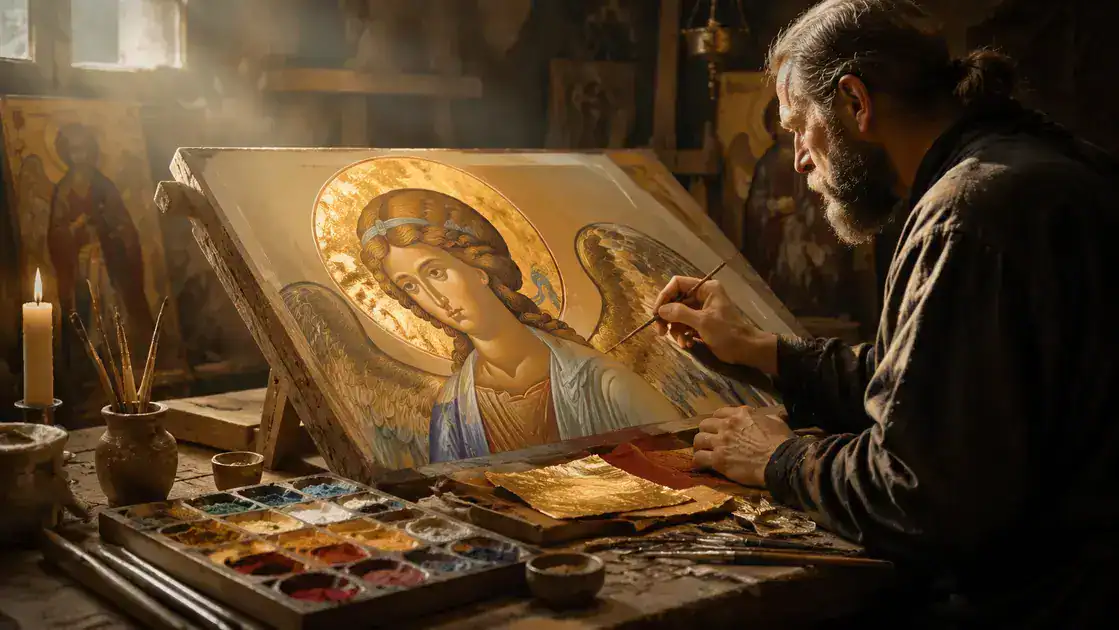 Reglas canónicas y técnicas pictóricas en los iconos angelicales